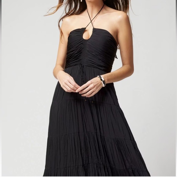 NWOT WHBM Keyhole Satin Midi Dress - Picture 2 of 7